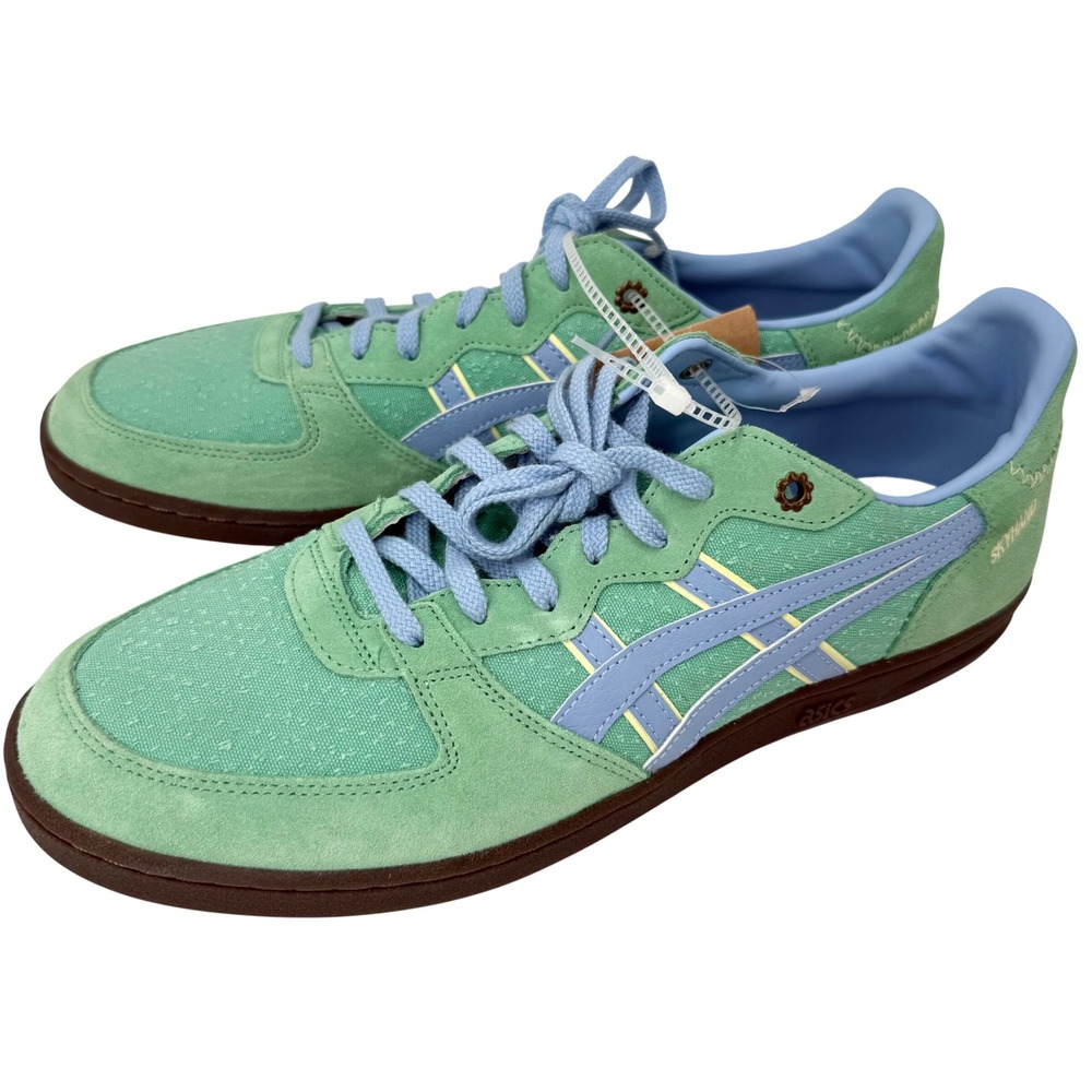 ASICS Skyhand OG Sneakers Mens 12 Green Blue NWT 1203A767 Suede Gum Sole